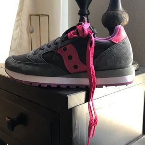 Saucony Original Jazz Charcoal/Pink 6.5